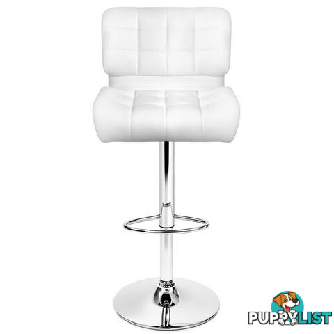 Set of 2 Leather Bar Stools - White