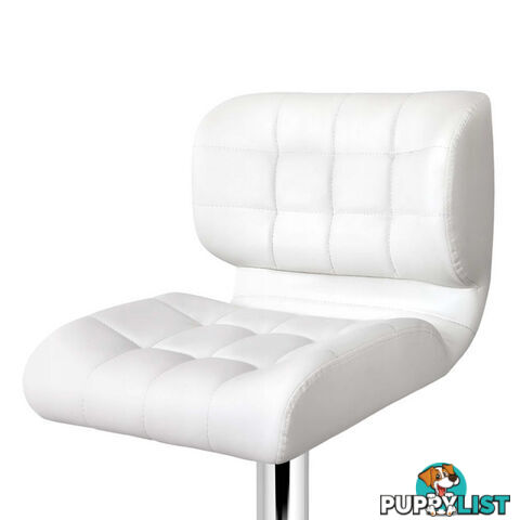 Set of 2 Leather Bar Stools - White