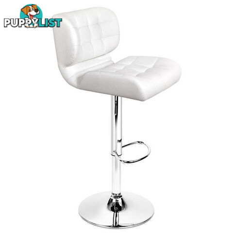 Set of 2 Leather Bar Stools - White