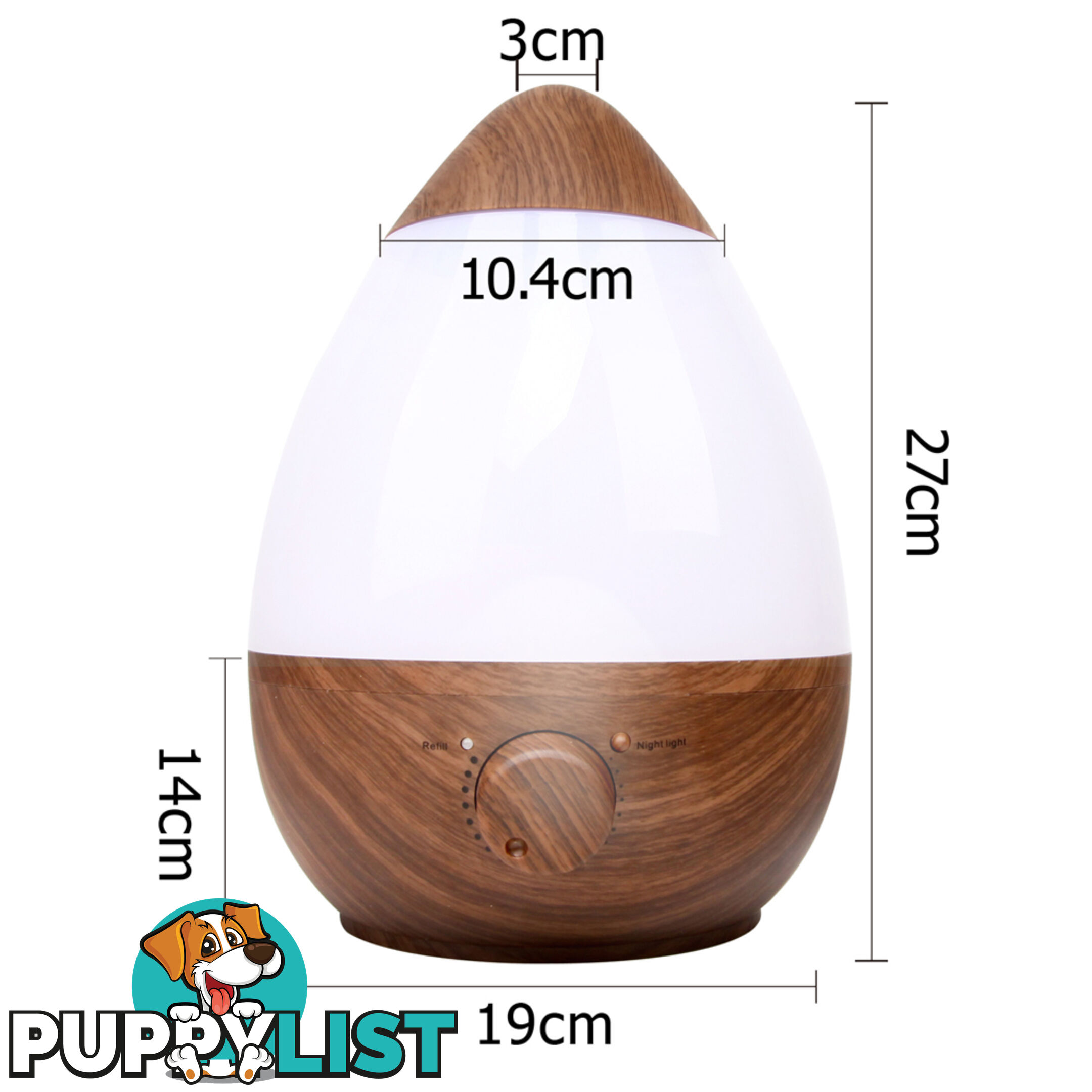 Ultrasonic Cool Mist Air Humidifier 2.3L Dark Wood