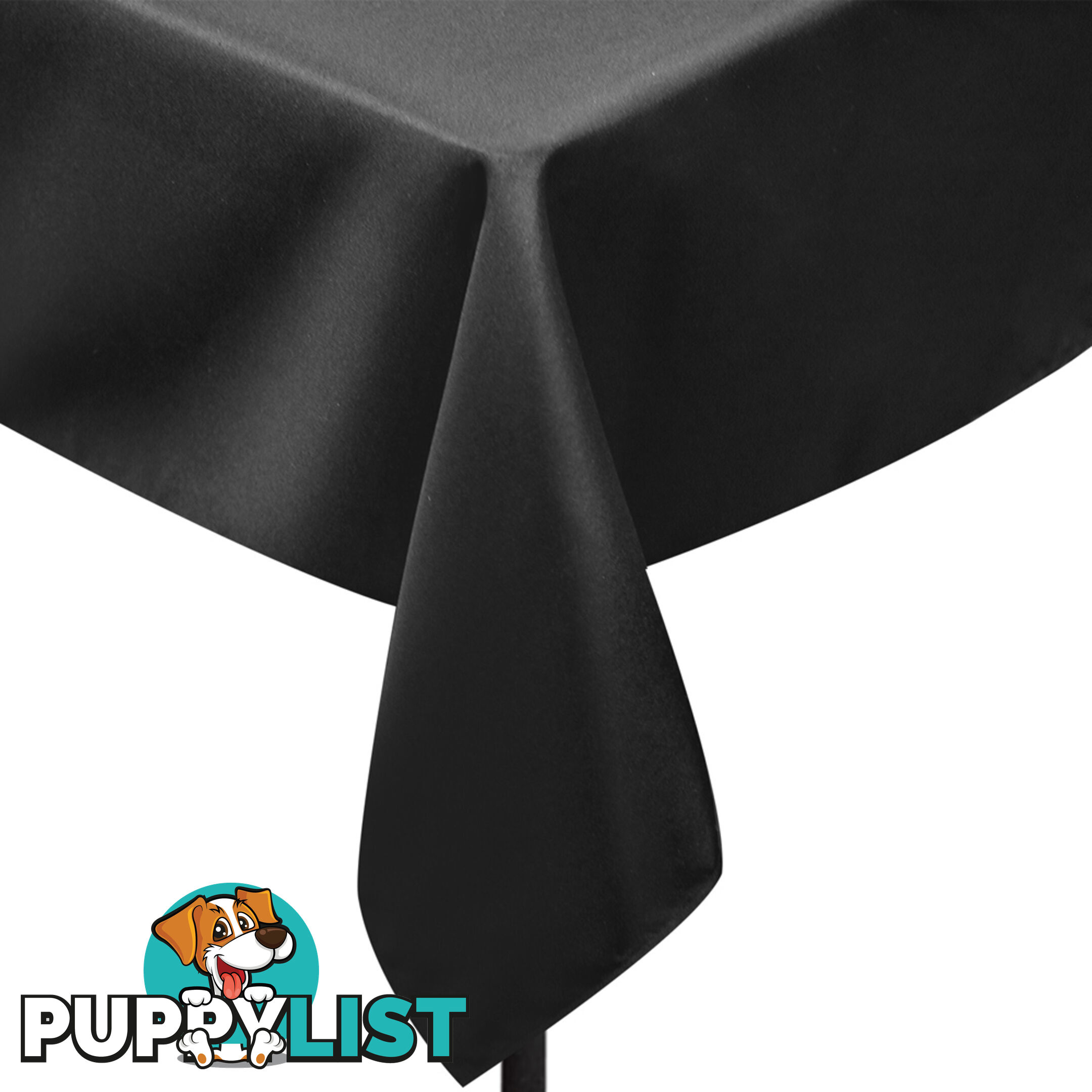 6 Pcs Wedding Table Cloth Rectangle 259cm Black