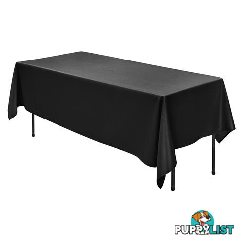 6 Pcs Wedding Table Cloth Rectangle 259cm Black