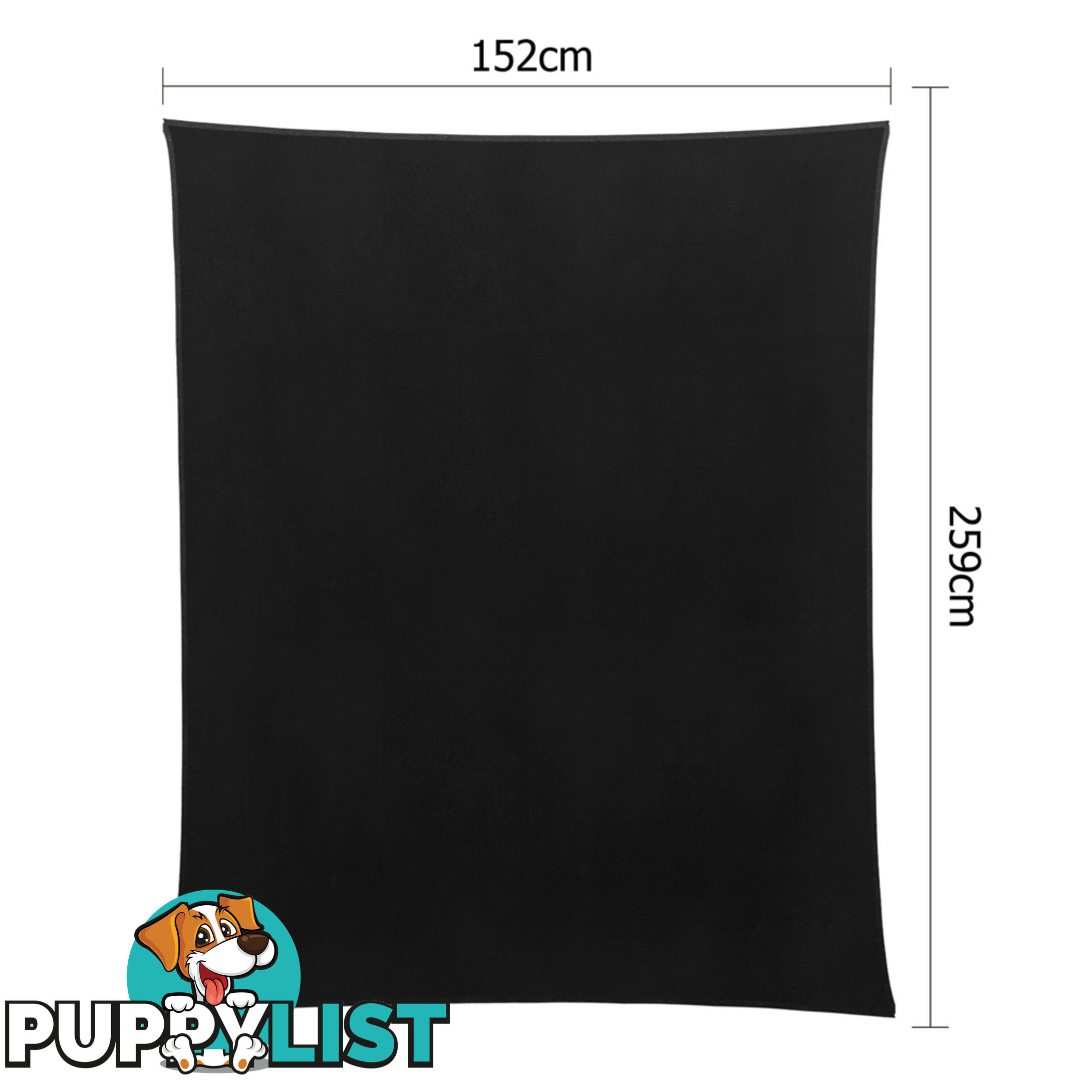 6 Pcs Wedding Table Cloth Rectangle 259cm Black