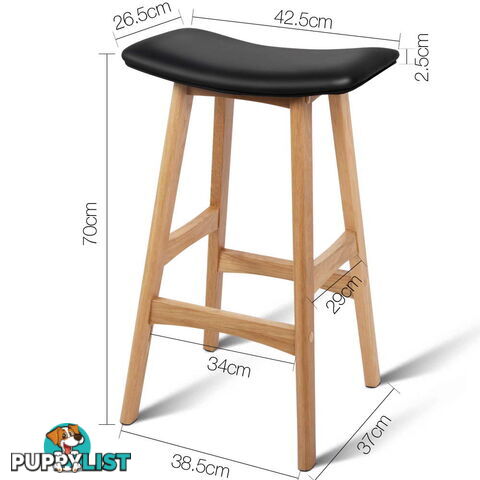 Set of 2 High Seat Barstools Black