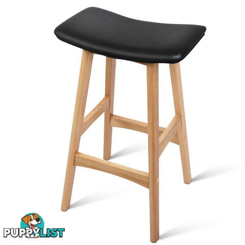 Set of 2 High Seat Barstools Black