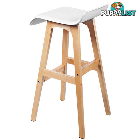 Set of 2 PVC Leather Bar Stool White