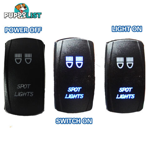 SPOT LIGHT CARLING ROCKER SWITCH LASER ETCHED WORK LIGHT BAR 4WD UTE HID 12V 24V