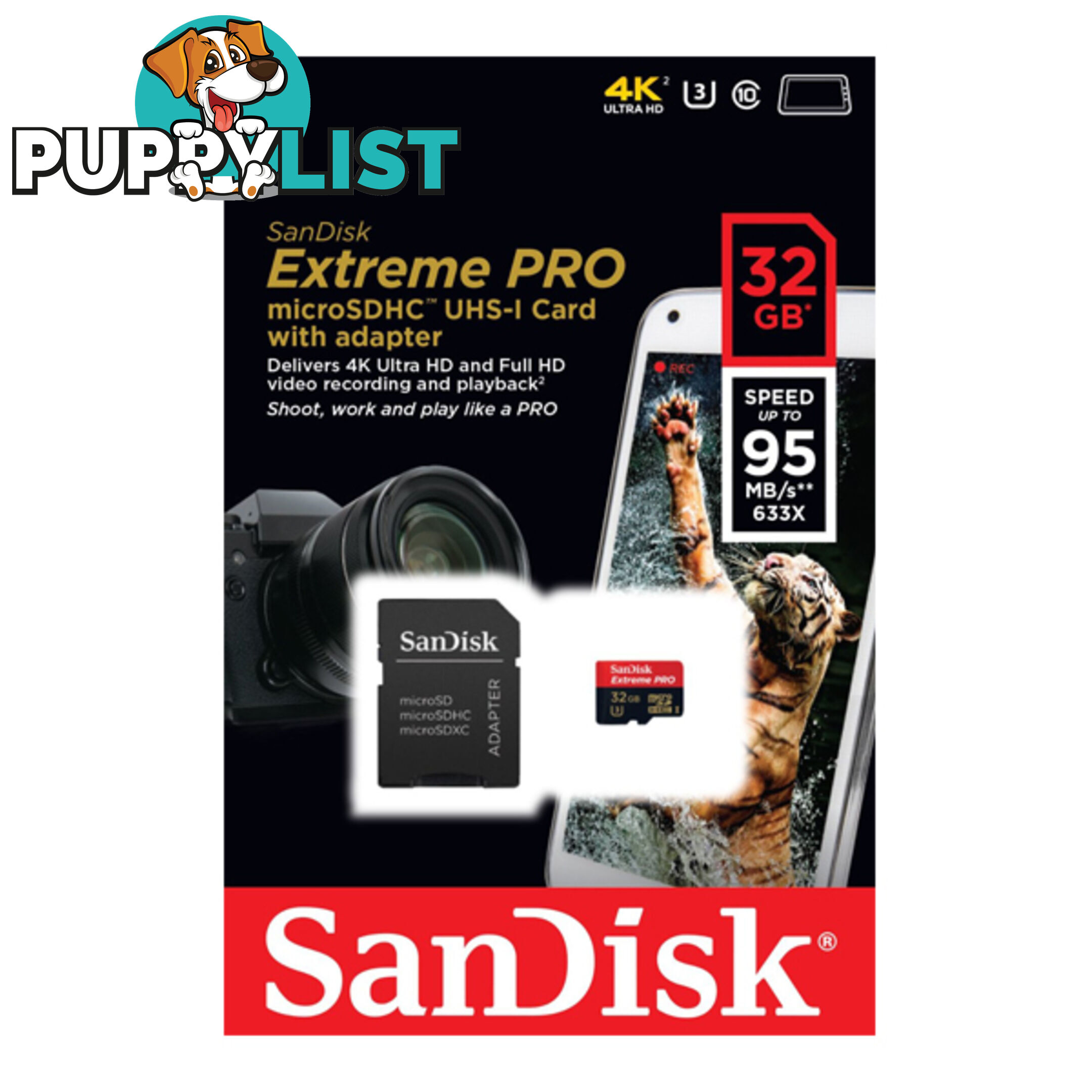 Sandisk 32GB Memory Card Extreme Pro MicroSDHC UHS-I CLASS 10 95mb/S