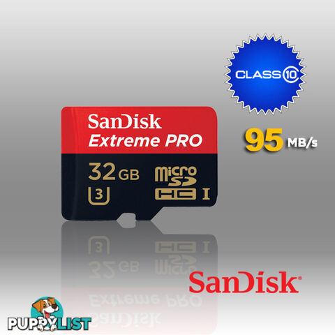 Sandisk 32GB Memory Card Extreme Pro MicroSDHC UHS-I CLASS 10 95mb/S