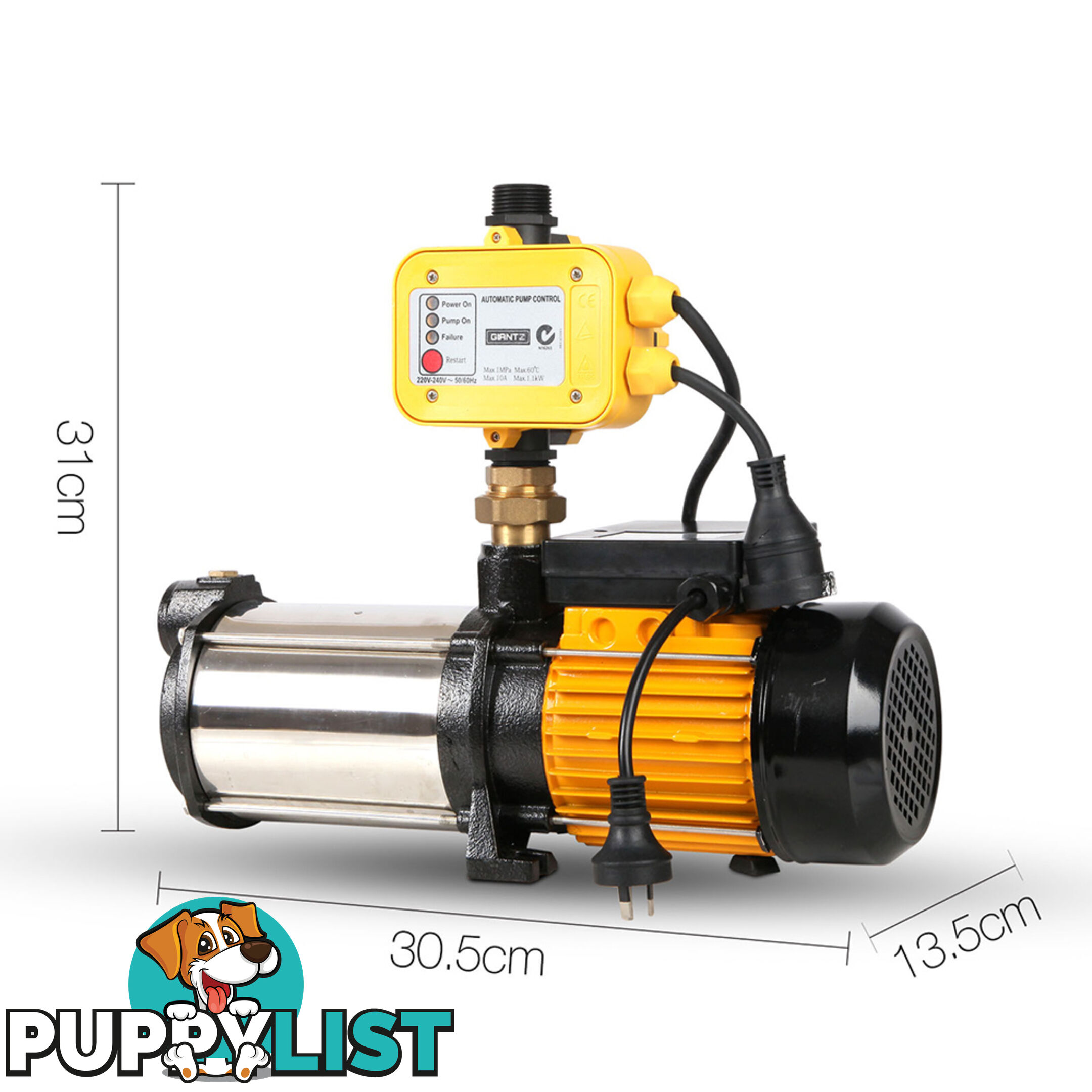 Weatherproof  2500W  9000L/H Flow Rate Pressure Pump