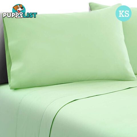 3 Piece Microfibre Sheet Set King Single _ Green