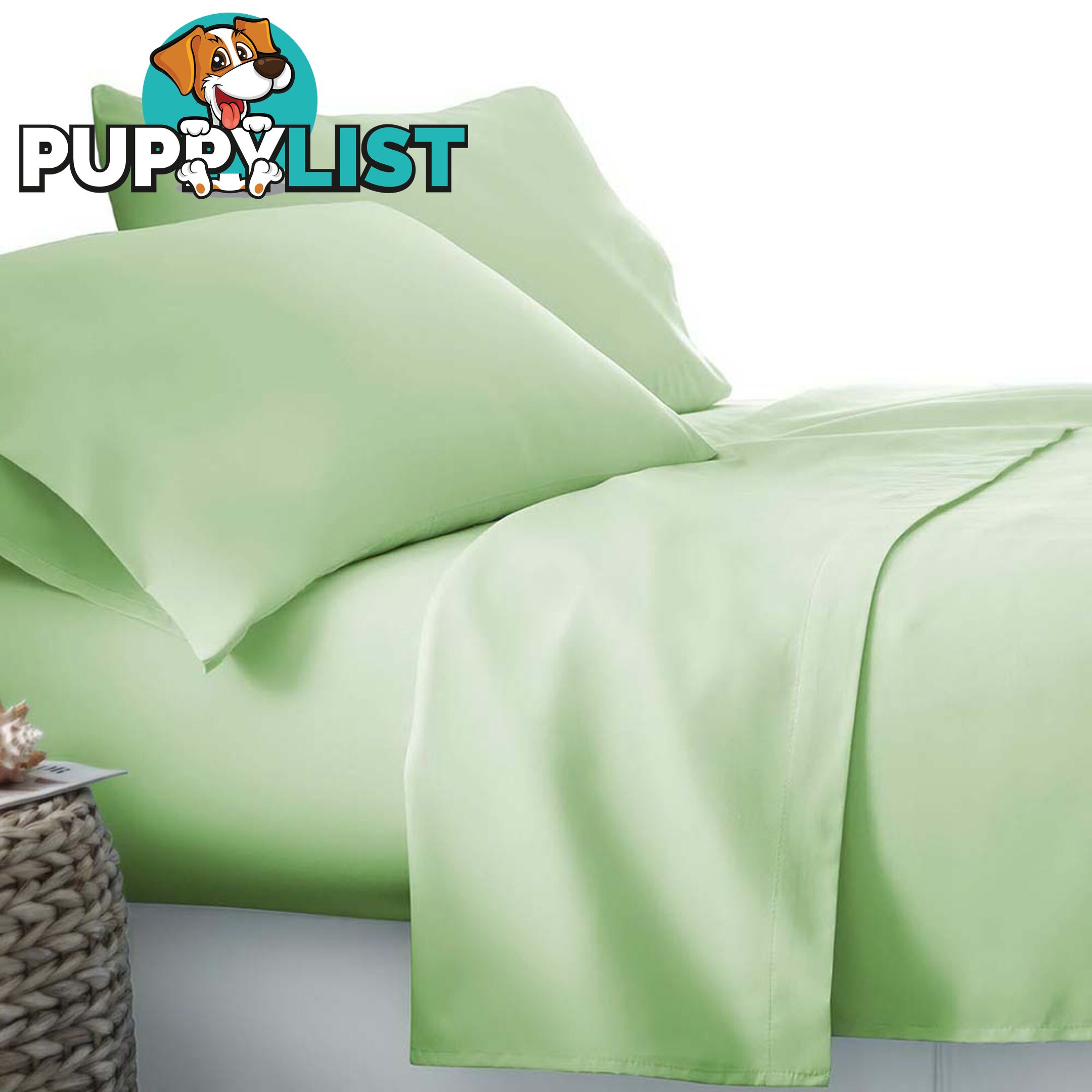 3 Piece Microfibre Sheet Set King Single _ Green