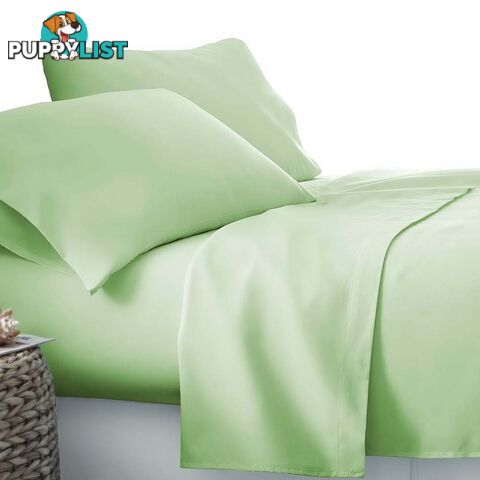 3 Piece Microfibre Sheet Set King Single _ Green