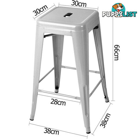 Set of 4 Replica Tolix Kitchen Bar Stool 66cm Metal