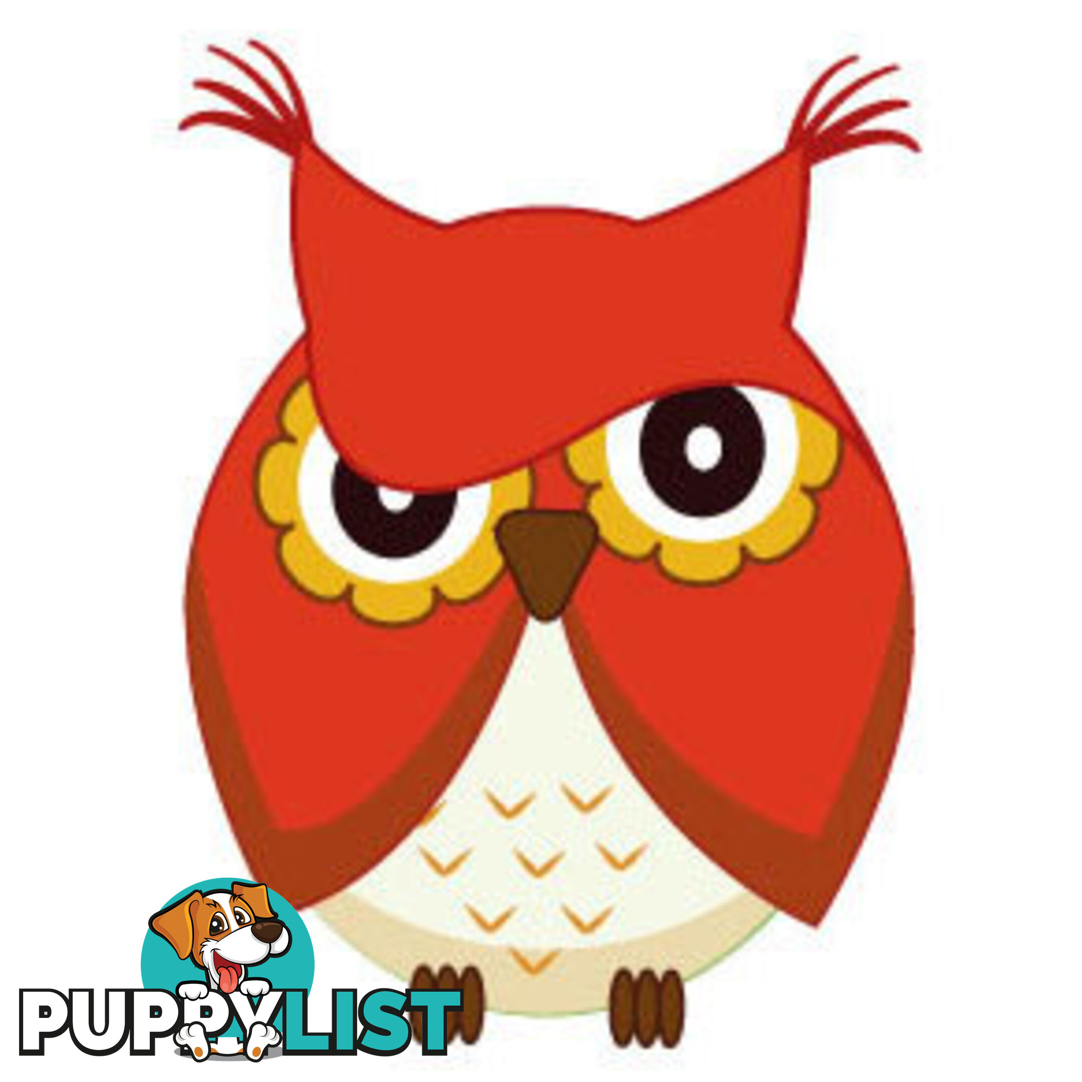 10 X Cute red owl Wall Sticker - Totally Movable