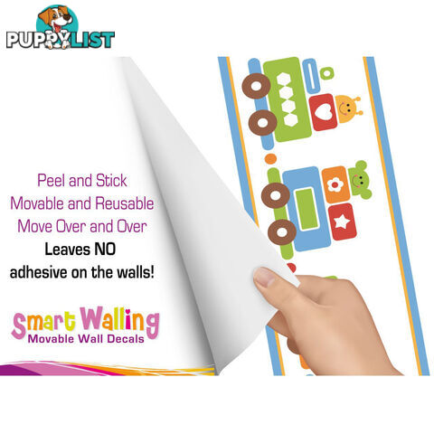 Train Wall Border Stickers - Totally Movable and Reusable