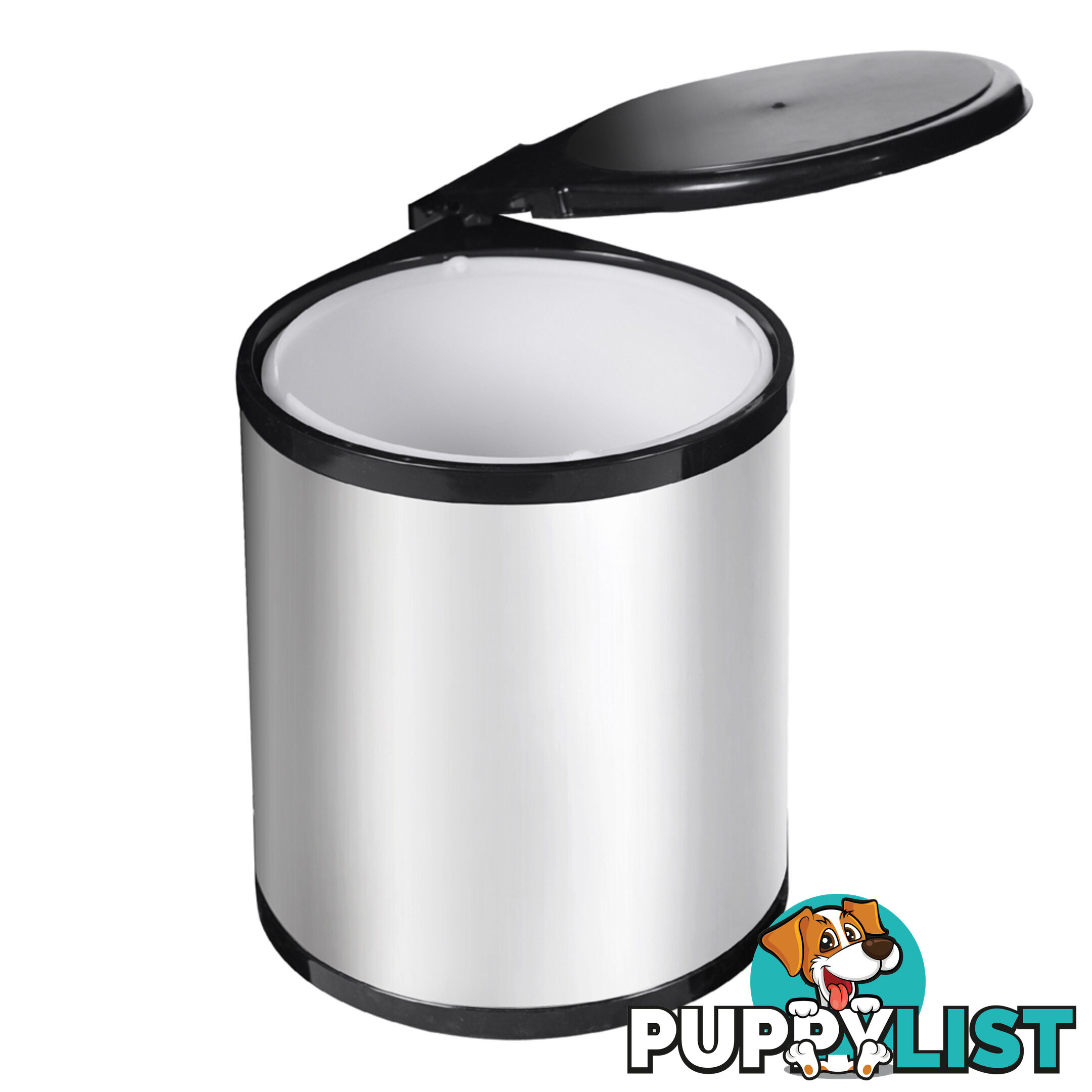 Auto Swing Out Lid Stainless Steel Bin 14L