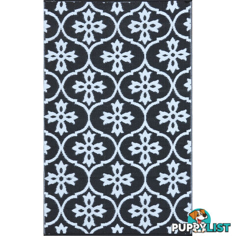 Moroccan Tile Reversable Rug Black & White 150x210cm