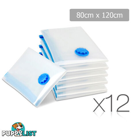 Set of 12 Vacuum Storage Bags 80 x 120cm