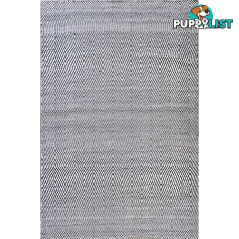 Wave durry Rug Black & White 160x230cm