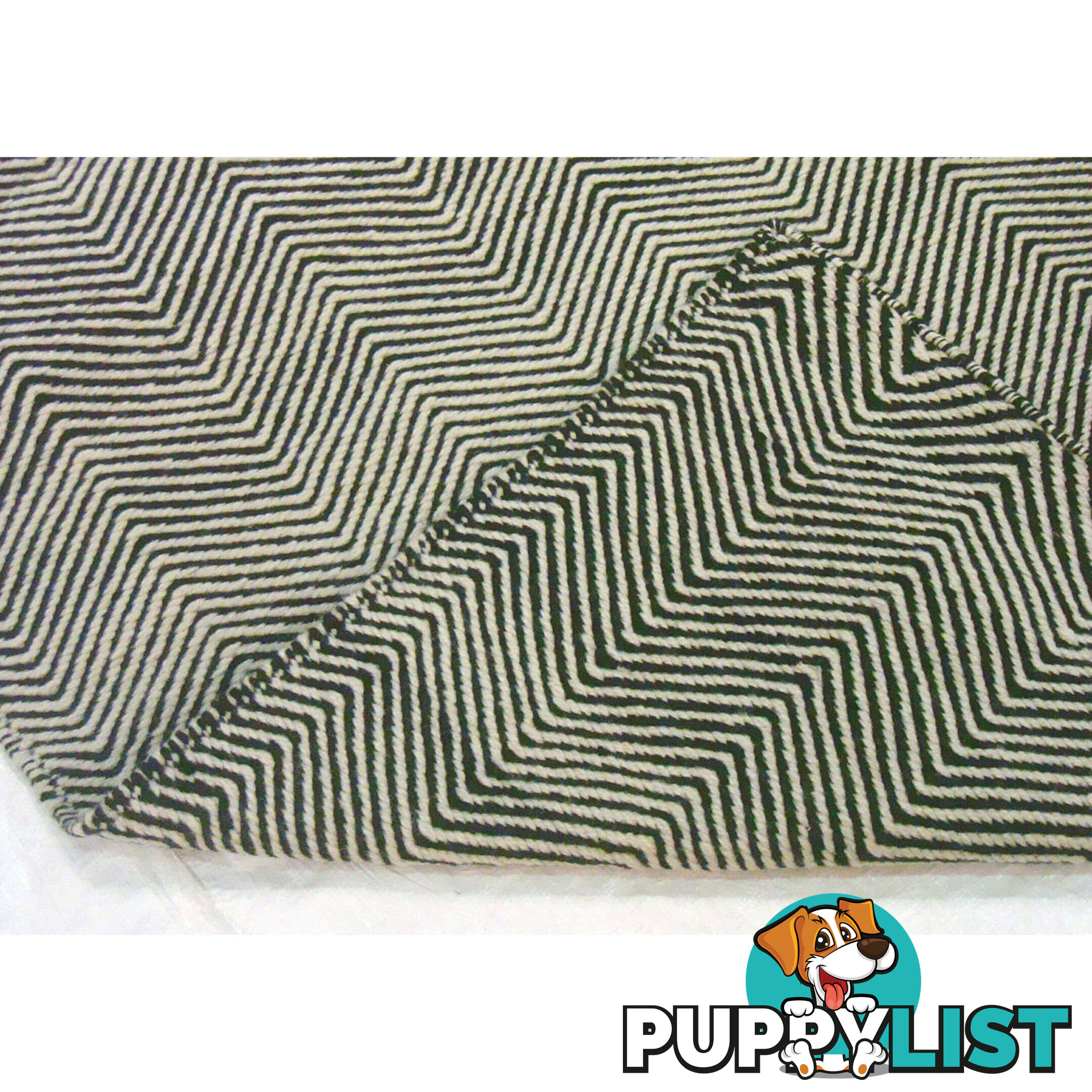 Wave durry Rug Black & White 160x230cm