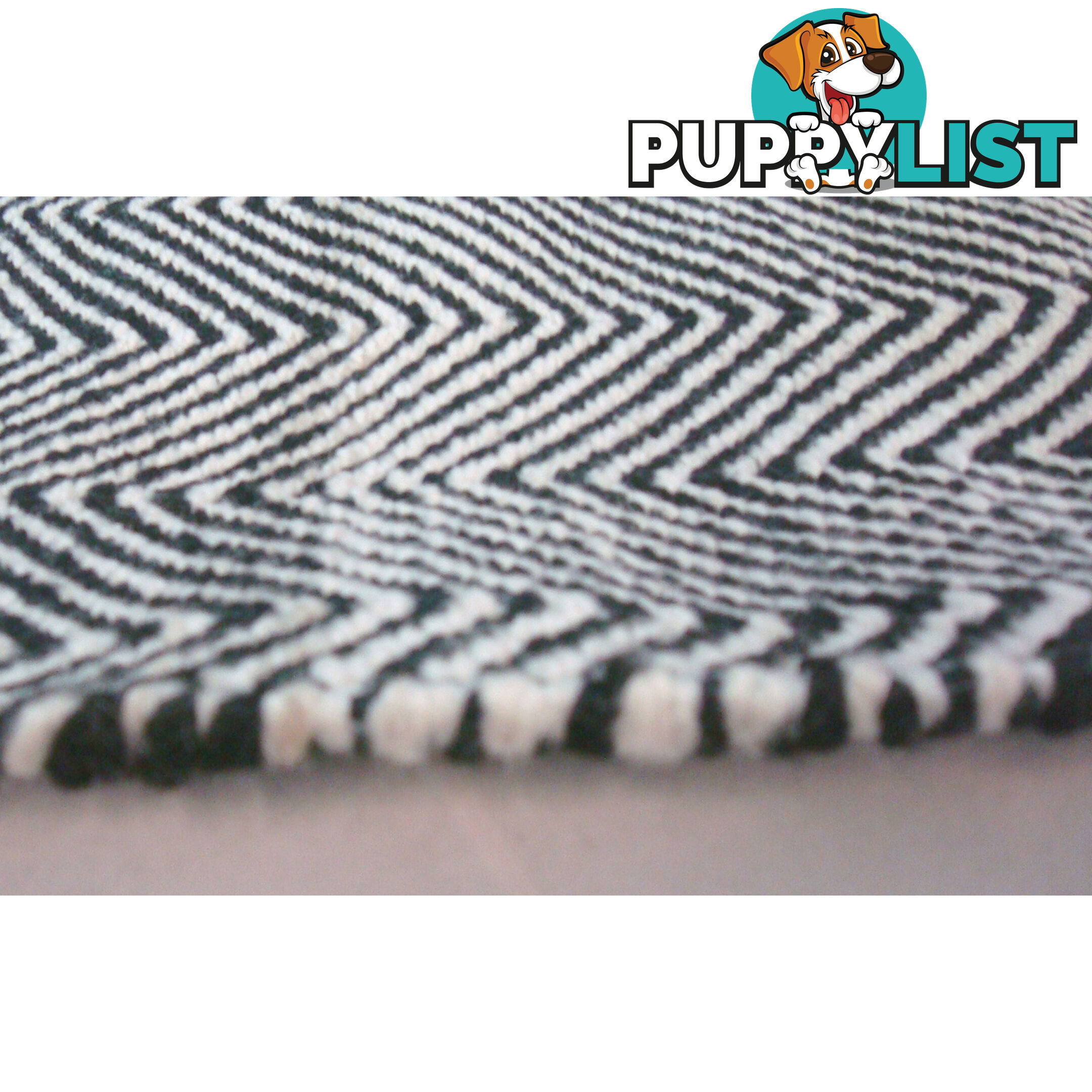 Wave durry Rug Black & White 160x230cm