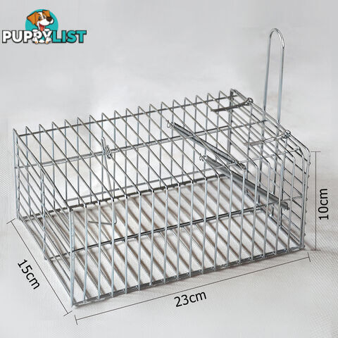 Set of 4 Humane Animal Trap Cage 23 x 15 x 10cm Silver