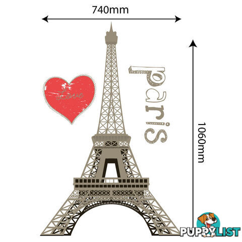 Extra Large Size Paris Eiffel Tower Wall Stickers - Totally Movable