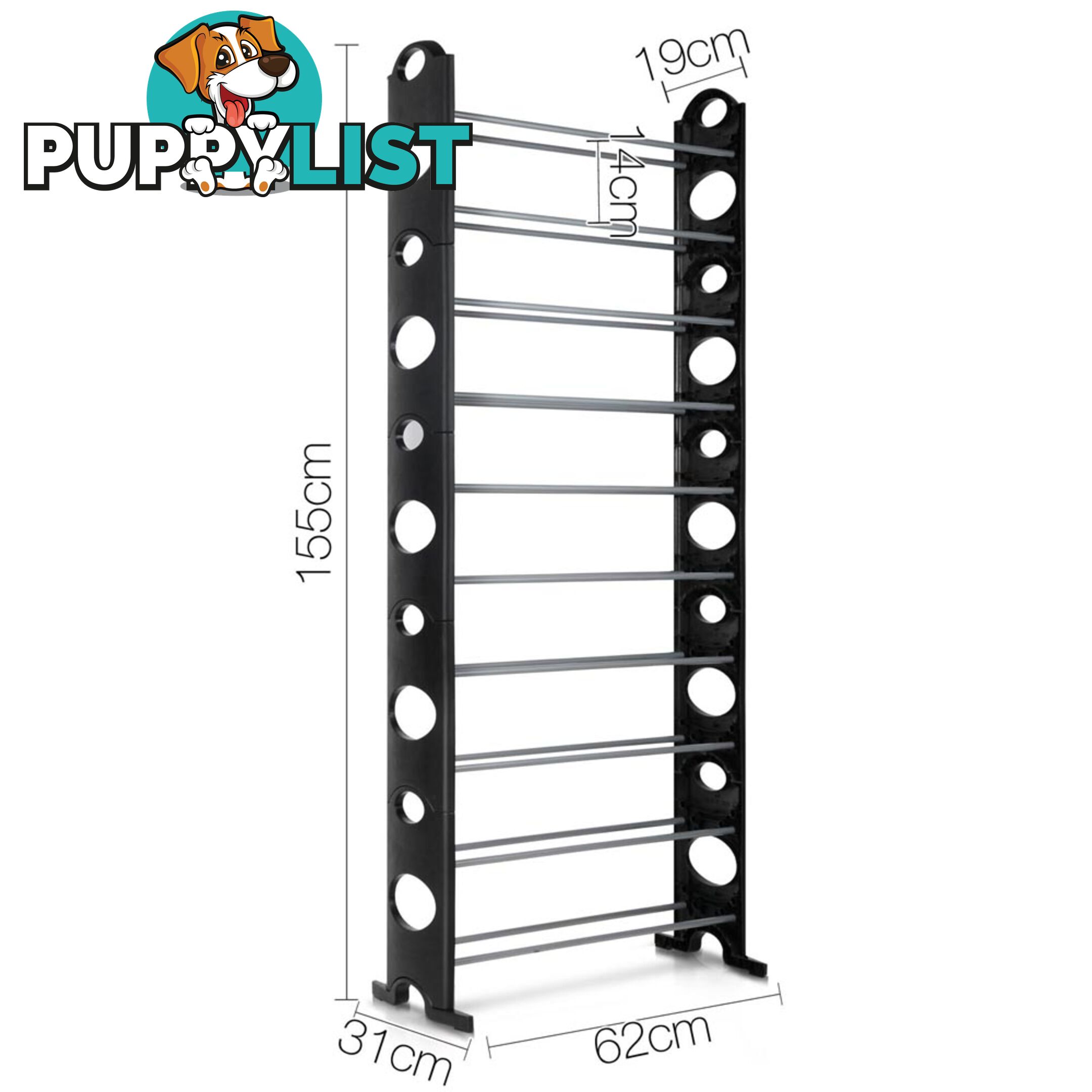 10 Tiers Stackable Shoe Storage Rack _ 155CM