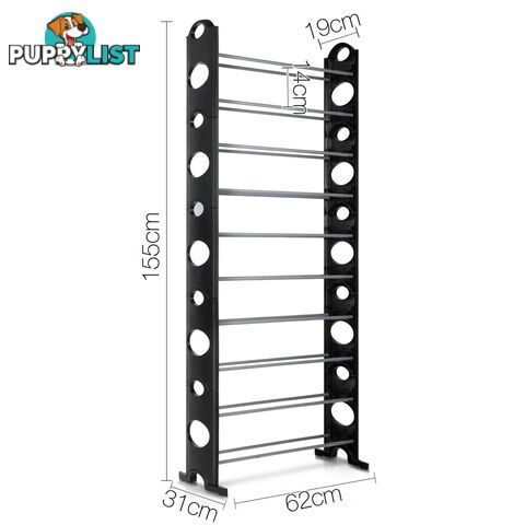 10 Tiers Stackable Shoe Storage Rack _ 155CM