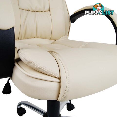 Executive PU Leather Office Computer Chair Beige