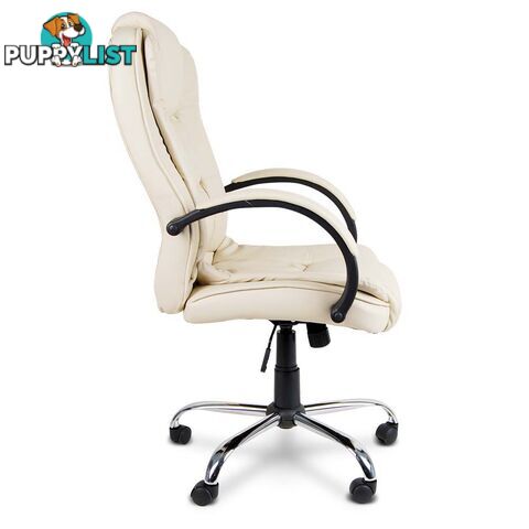 Executive PU Leather Office Computer Chair Beige