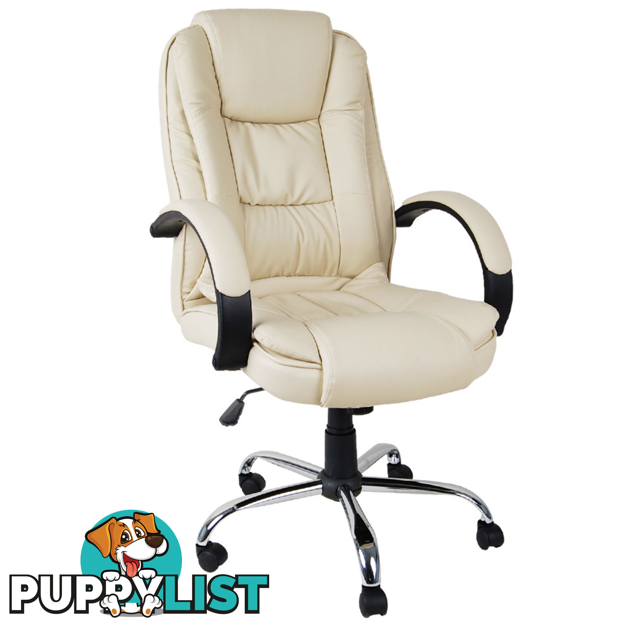 Executive PU Leather Office Computer Chair Beige