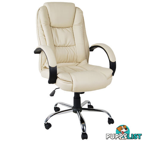 Executive PU Leather Office Computer Chair Beige