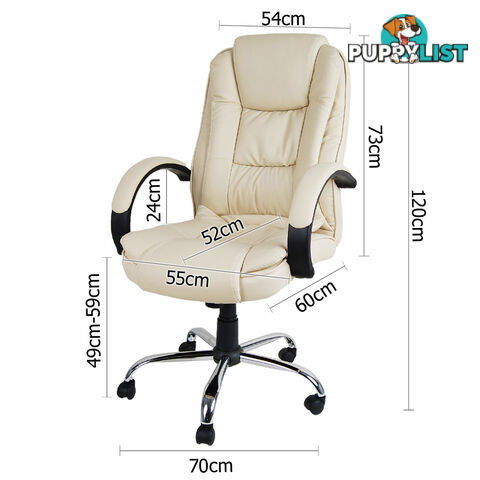 Executive PU Leather Office Computer Chair Beige