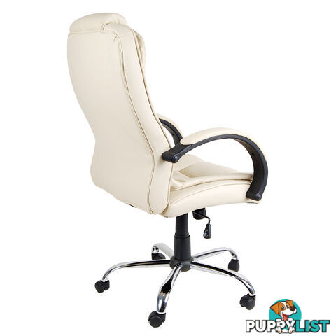 Executive PU Leather Office Computer Chair Beige