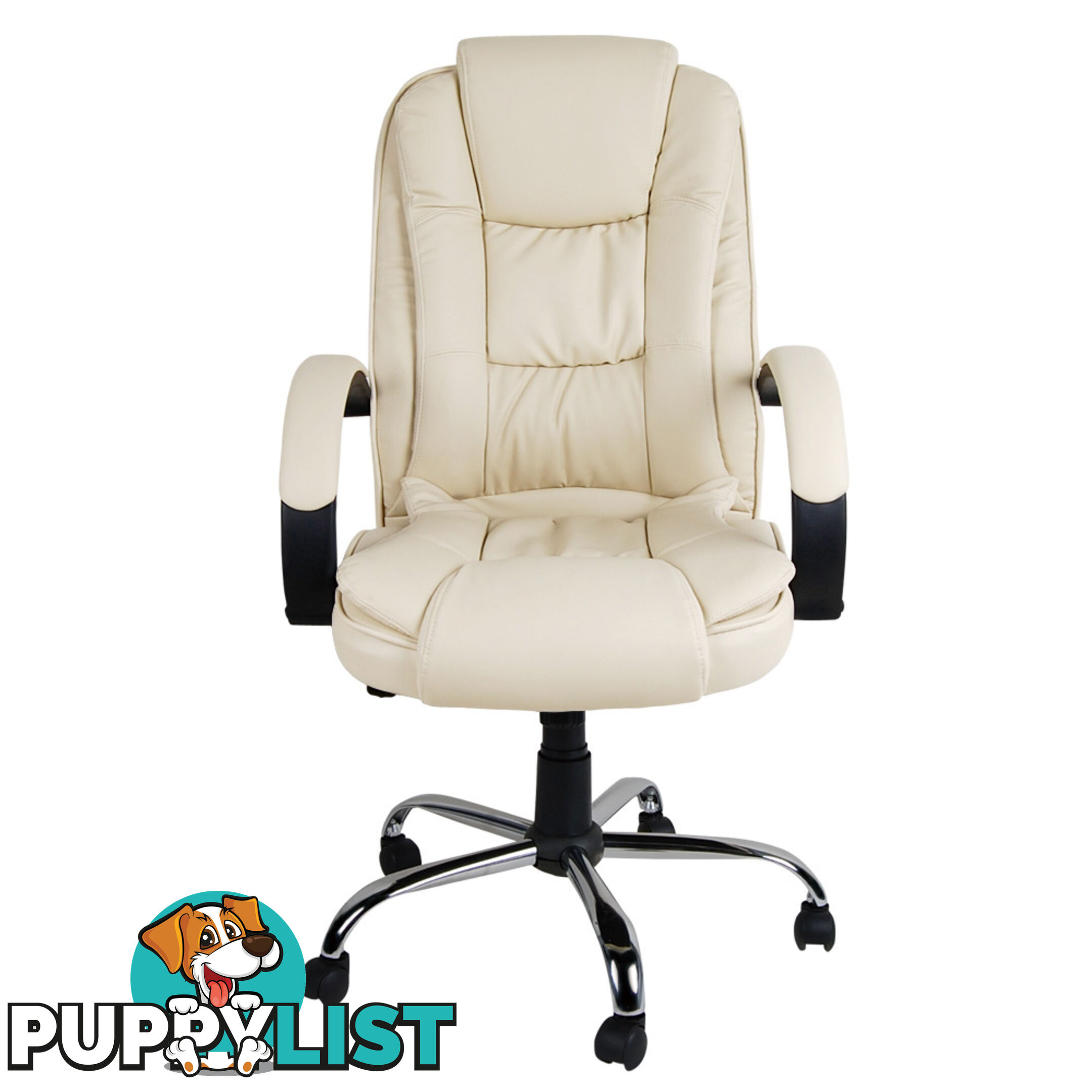 Executive PU Leather Office Computer Chair Beige