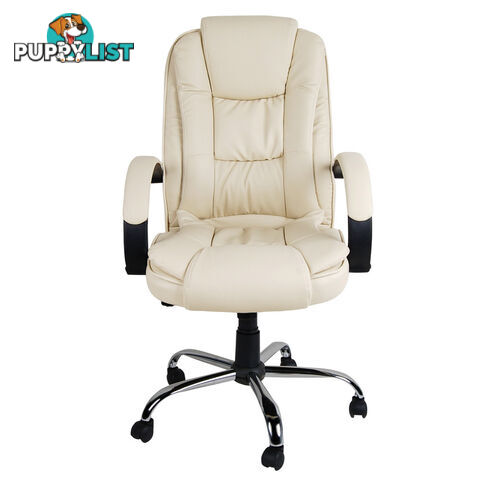 Executive PU Leather Office Computer Chair Beige