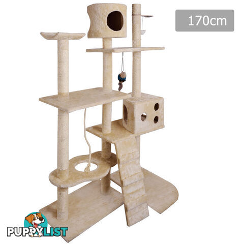 Cat Scratching Poles Post Furniture Tree 170cm Beige