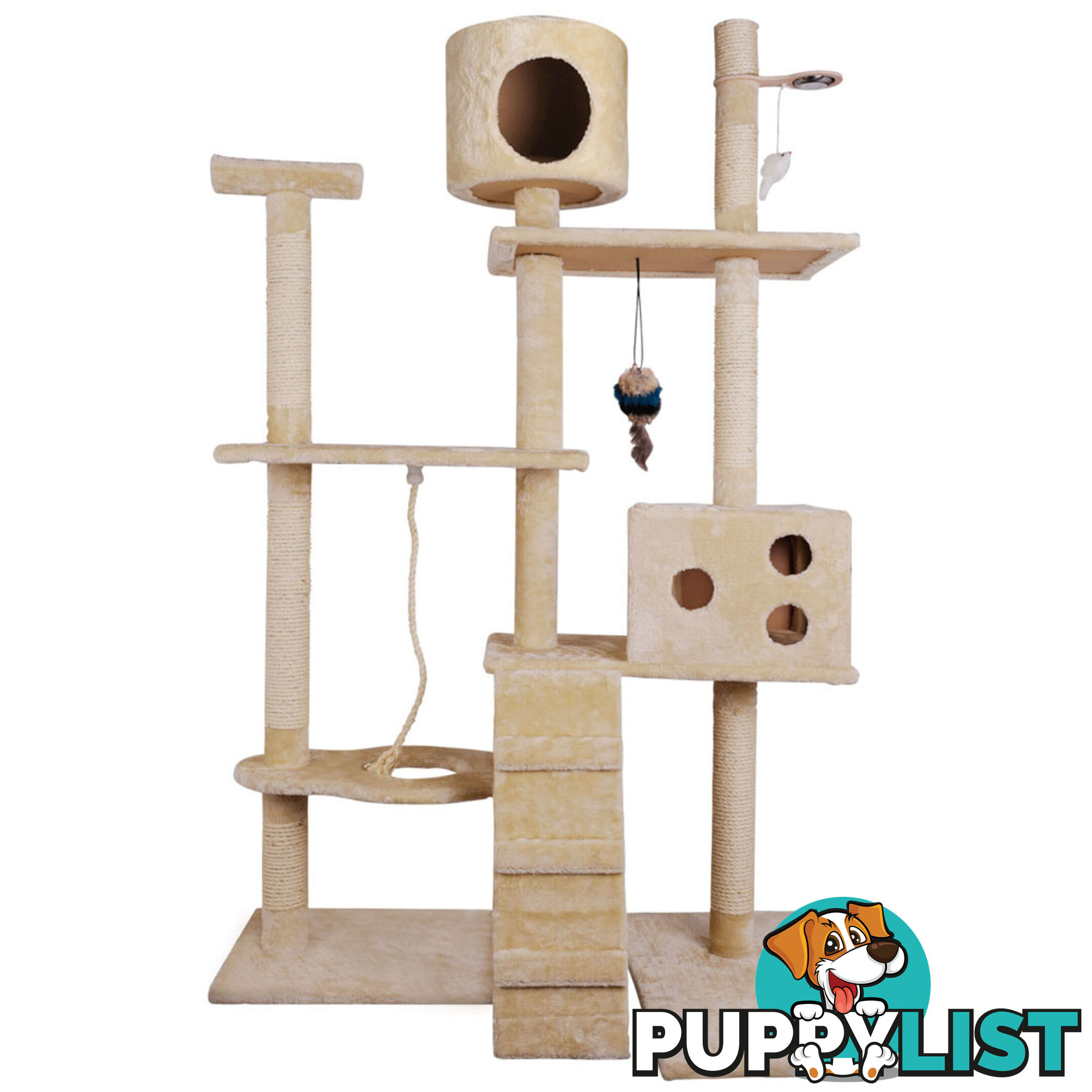 Cat Scratching Poles Post Furniture Tree 170cm Beige