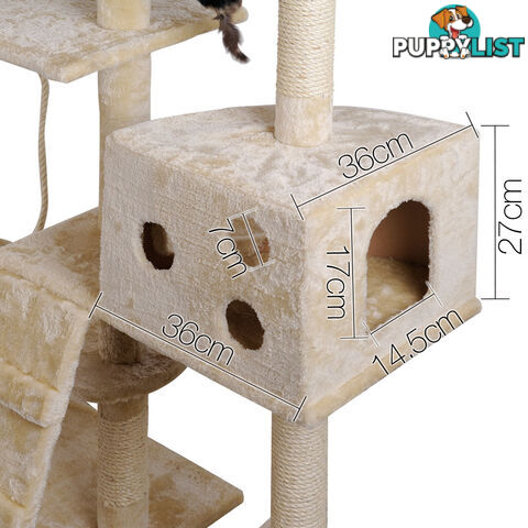 Cat Scratching Poles Post Furniture Tree 170cm Beige