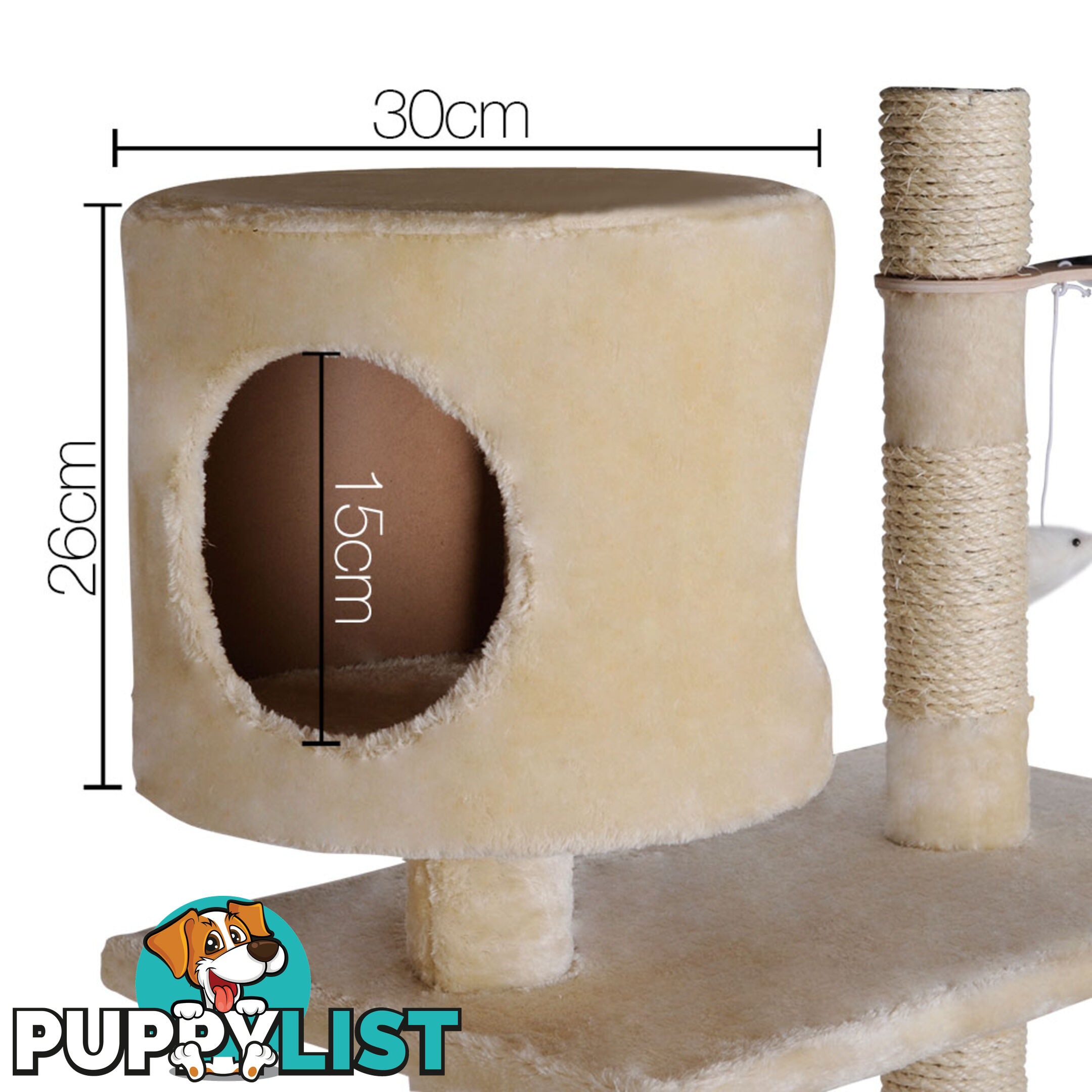 Cat Scratching Poles Post Furniture Tree 170cm Beige