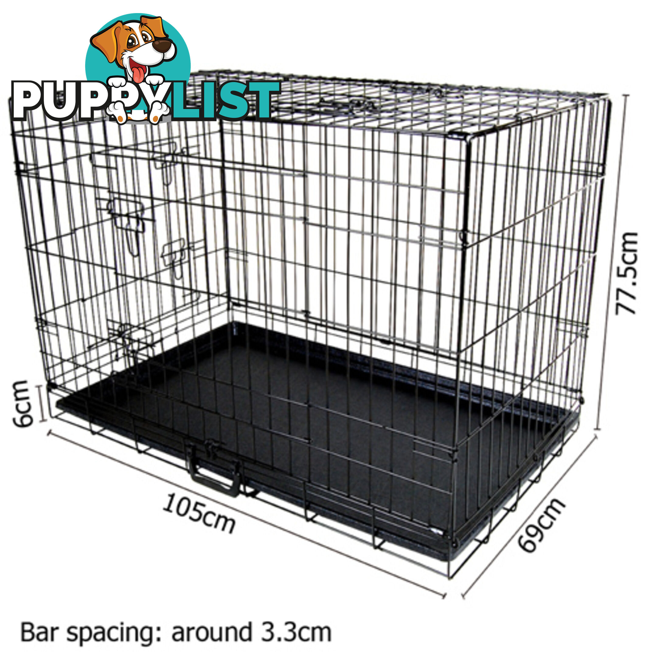 42 Inch Metal Collapsible Dog Cage