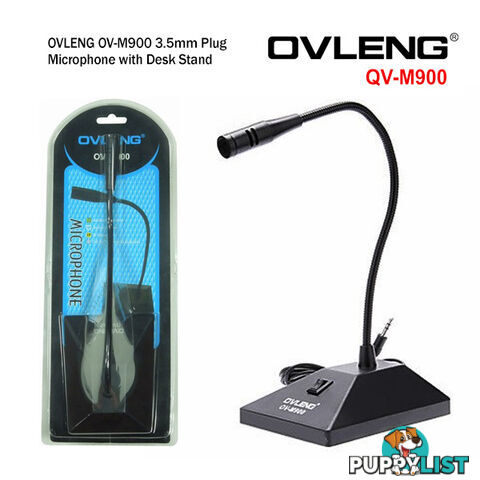 OVLENG OV-M900 3.5mm Plug Microphone with Desk Stand (Network Omnidirectional for Online Chat)