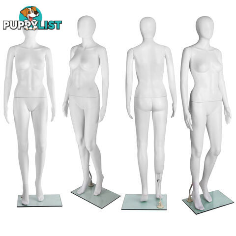 Full Body Female Mannequin Cloth Display Tailor Dressmaker Egg Head White 175cm