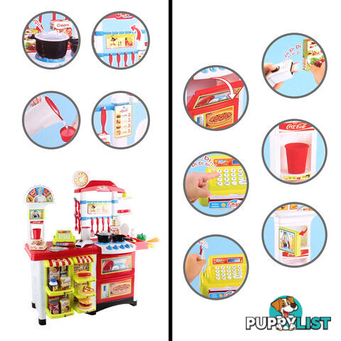 Kitchen Supermarket Pretend Play Set Red White