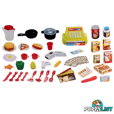 Kitchen Supermarket Pretend Play Set Red White