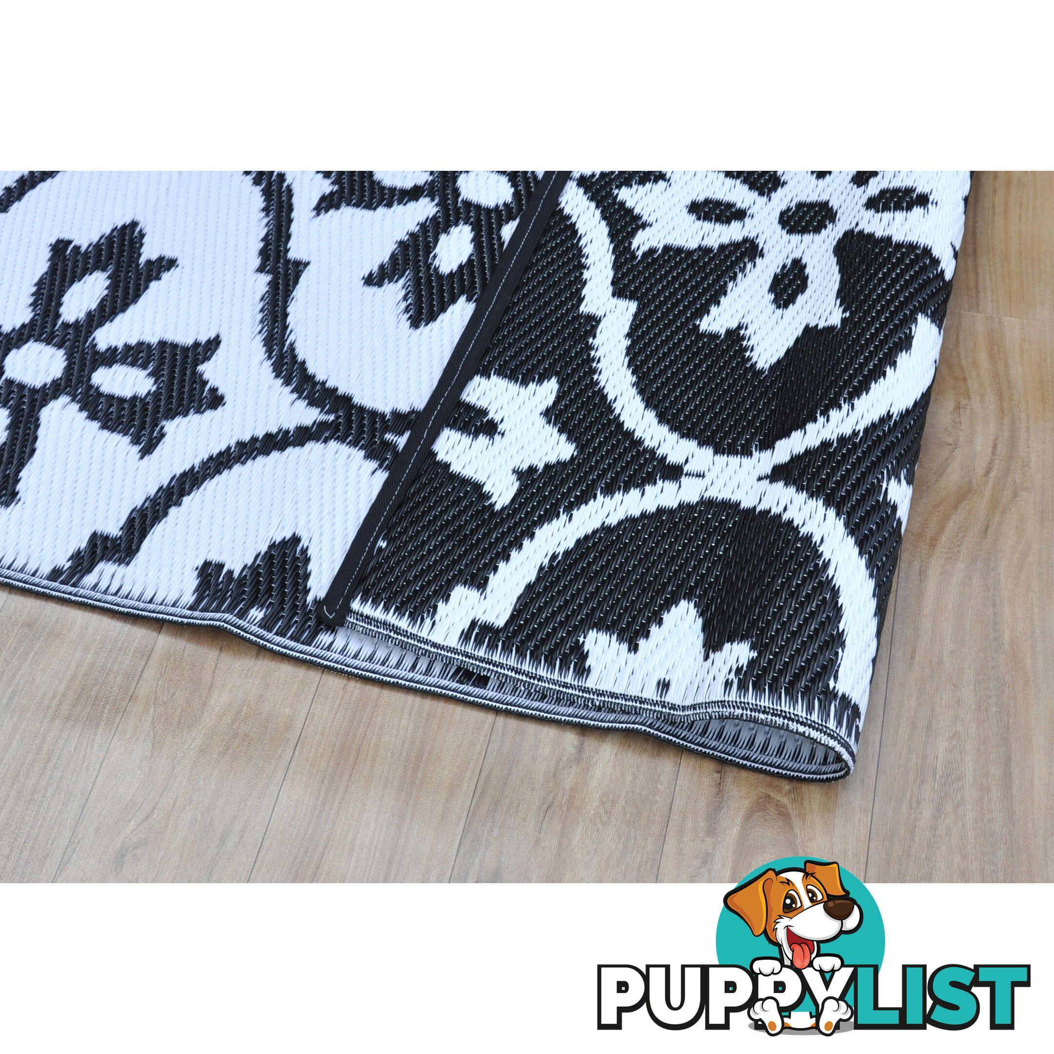 Moroccan Tile Reversable Rug Black & White 120x180cm