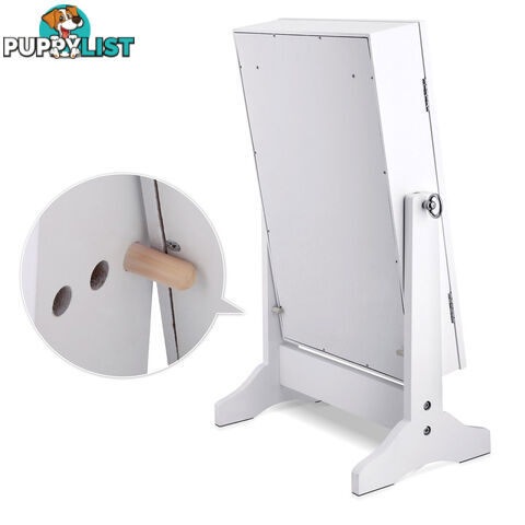 Table top Jewellery Cabinet w/ Mirror White