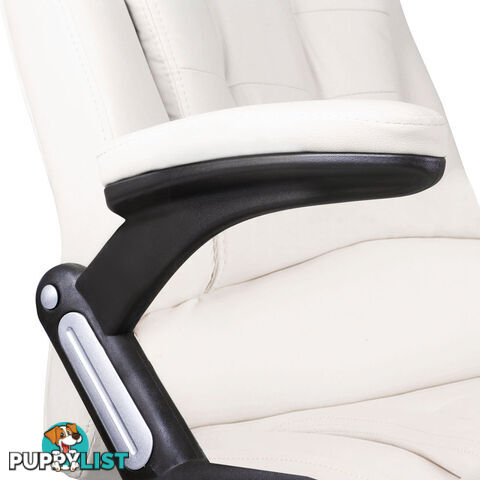 8 Point Massage Executive PU Leather Office Computer Chair White